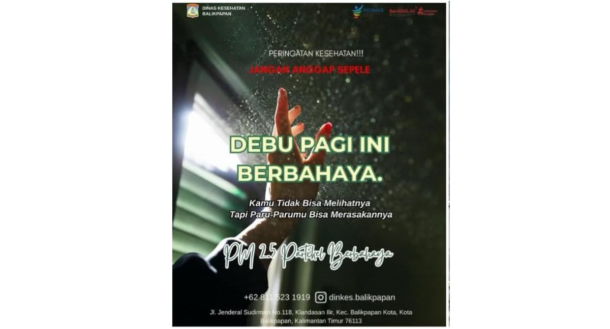 Unggahan Dinkes terkait peringatan bahaya debu yang dihapus. Foto: tangkapan layar