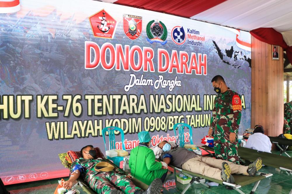 Peringati HUT TNI ke 76, Kodim Bontang Gelar Donor Danar