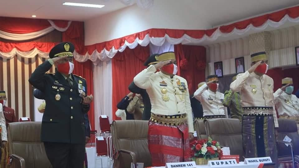 Digelar Virtual, Forkopimda Bone Ikuti Upacara Penurunan Bendera yang Dipimpin Presiden