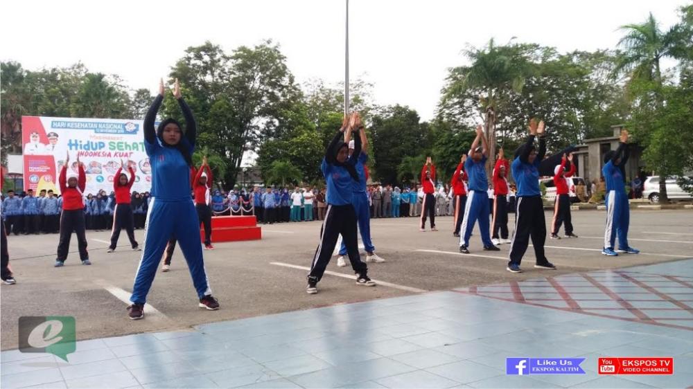 KJR Bontang Suguhkan Senam Jantung ke Peserta Upacara Peringatan Harkesnas 