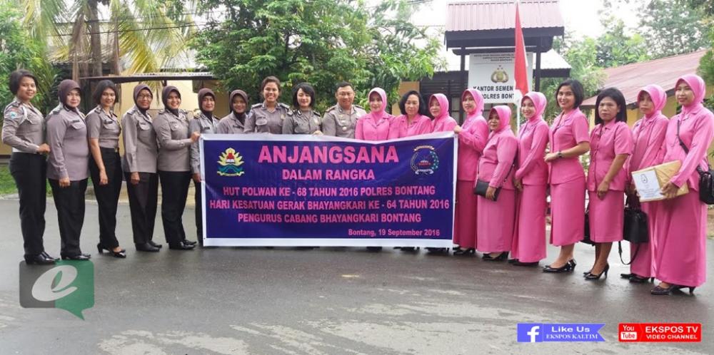 Polwan dan Bhayangkari Polres Bontang Anjangsana ke Rumah Keluarga Besar  