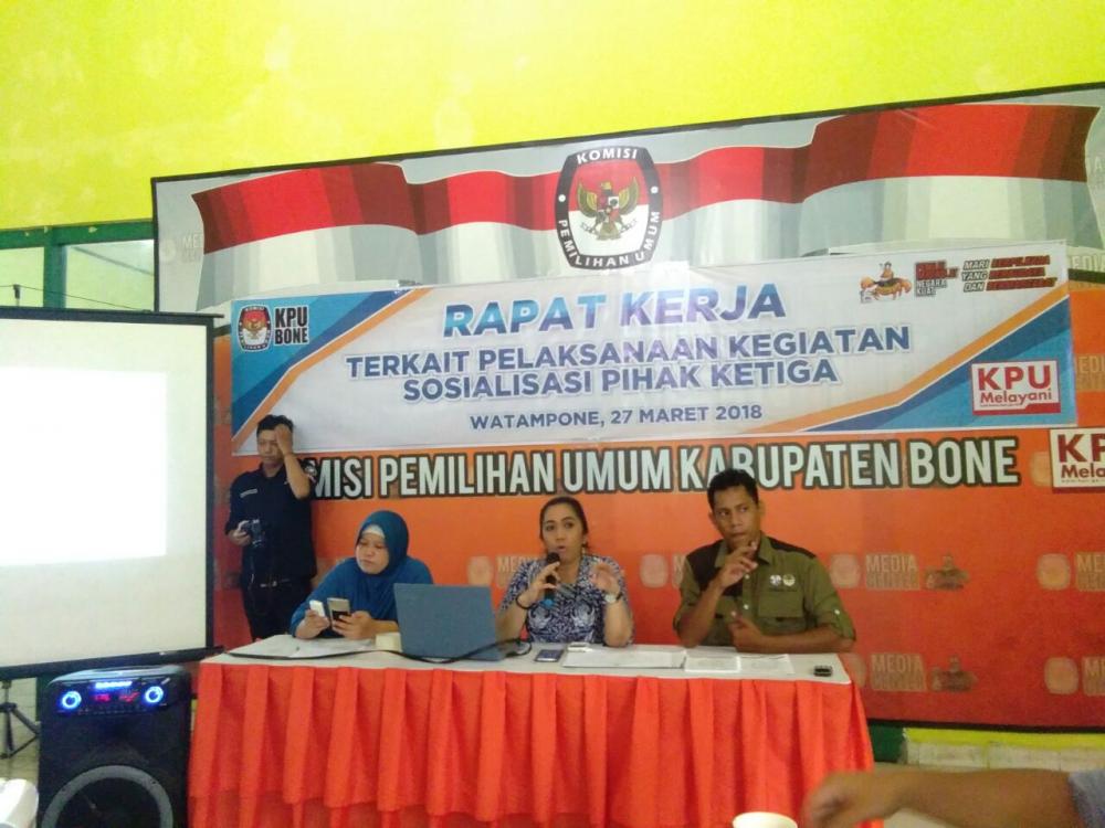 KPU Bone Libatkan Pihak Ketiga Tekan Golput di Pilkada Serentak 2018
