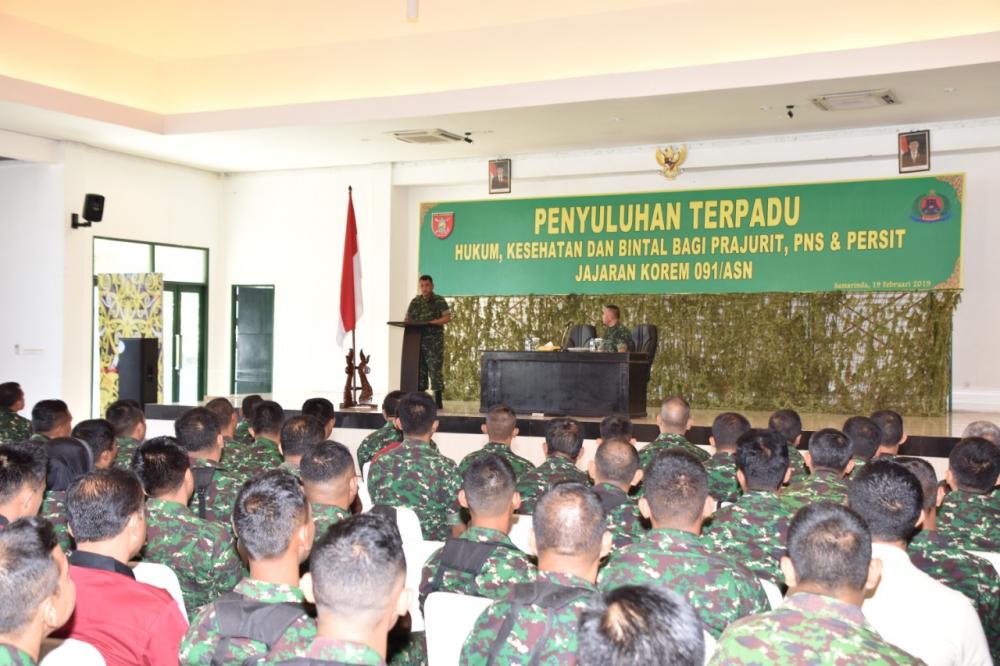 Menunjang Tugas Pokok Satuan, Korem 091/ASN Gelar Penyuluhan Terpadu