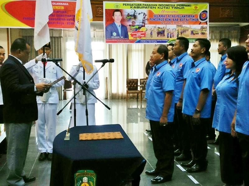99 Pengurus KONI Dilantik, Kutim Pasang Target Juara Porprov 2018