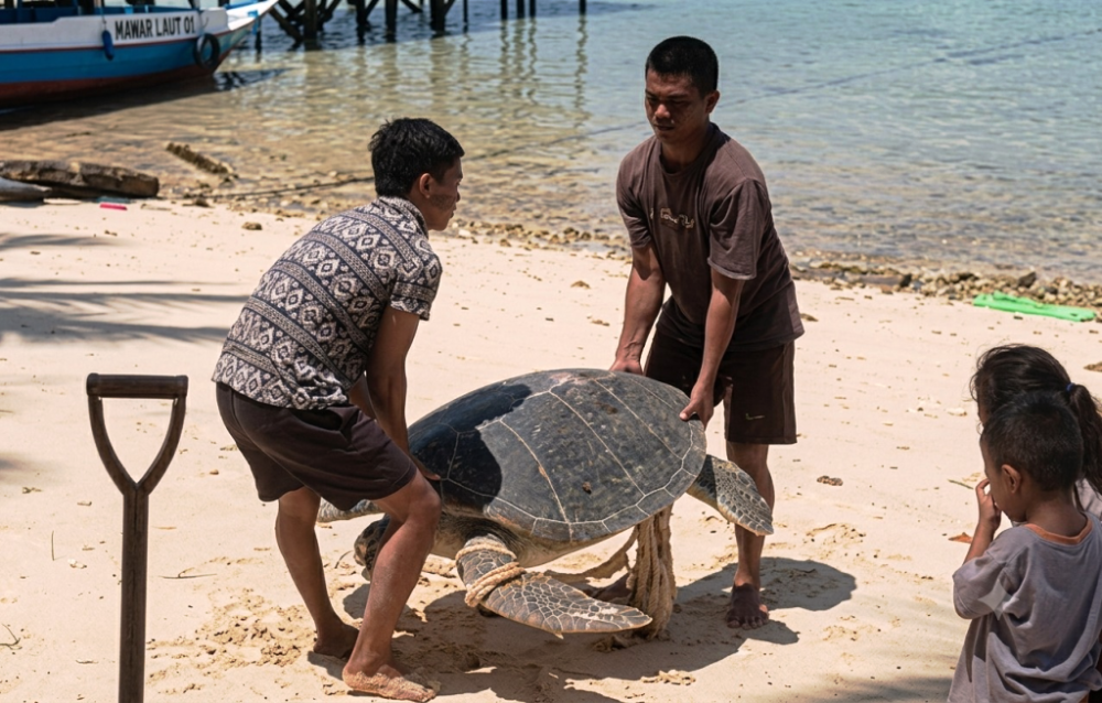 Penyu Langka Dibantai Saat Bertelur di Berau, Telurnya Diambil