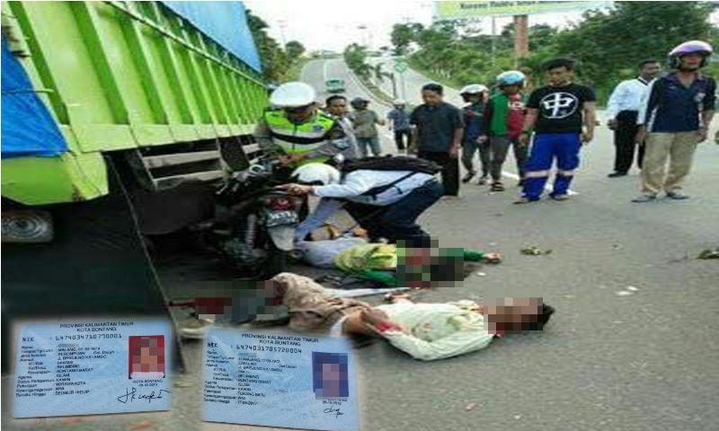 TRAGIS : NABRAK TRUK PARKIR, SATU KELUARGA MENINGGAL DITEMPAT
