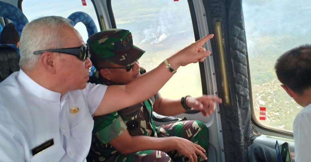 Forkopimda Kaltim Pantau Karhutla Lewat Udara