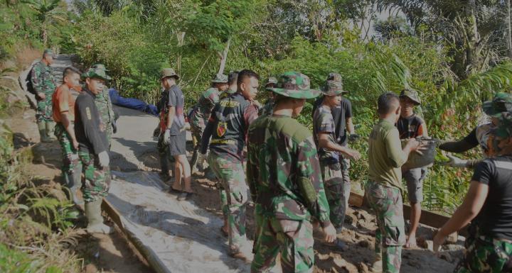 TMMD ke-115, Kodim 1414/Tator Kebut Pengecoran Jalan Rabat Beton