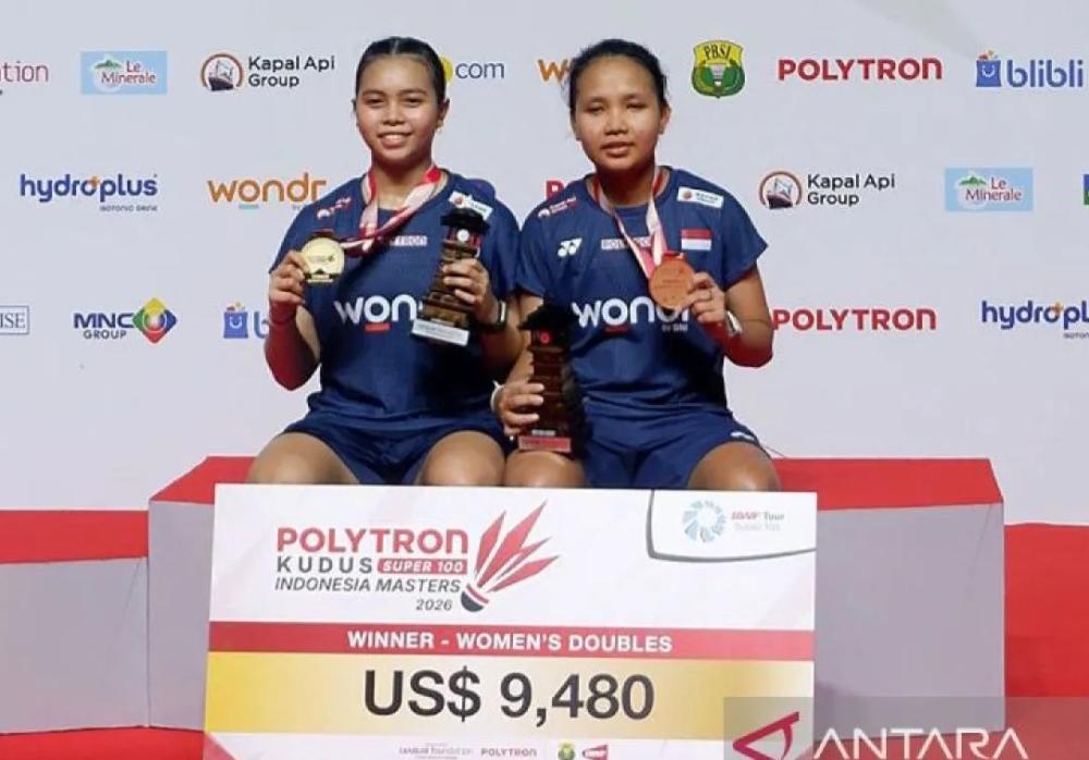  Isyana/Rinjani Juara Indonesia Masters 2026, Tumbangkan Ganda Thailand 2 Set Langsung