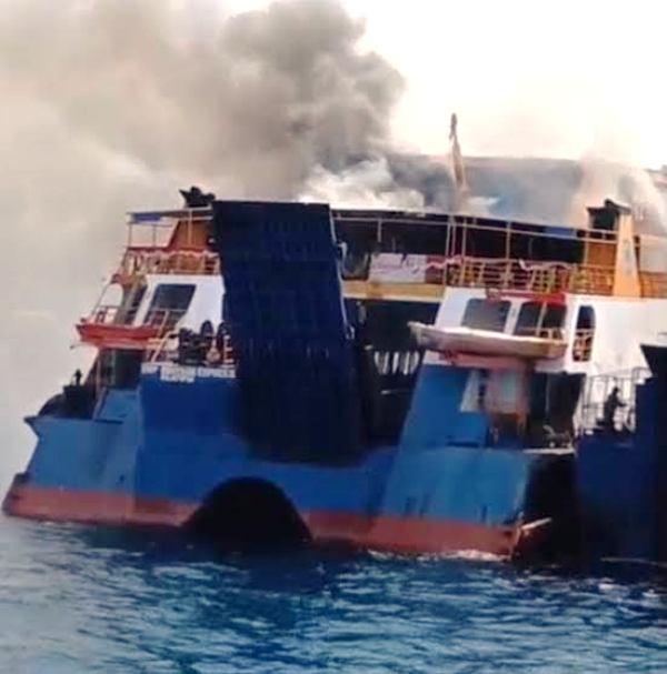 Api Muncul dari Ruang Laktasi, KMP Bontang Express II Terbakar Saat Lego Jangkar