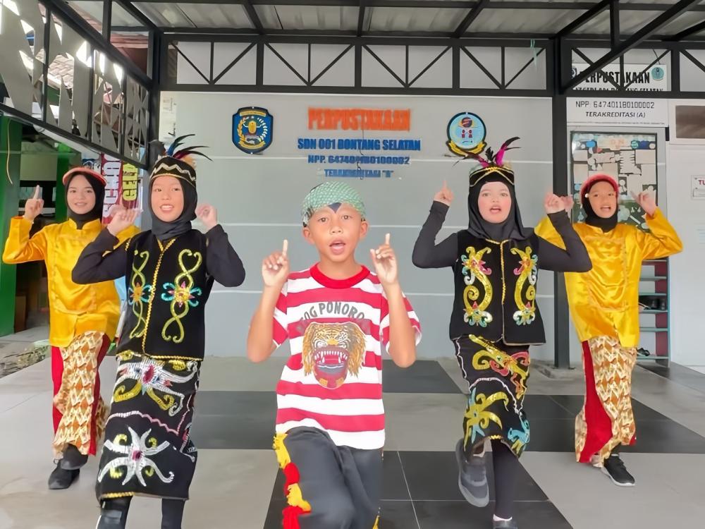 Bentuk Karakter Pancasila, SDN 001 Bonsel Ikuti Ajang Kreasi Gerak dan Lagu Rukun Sama Teman