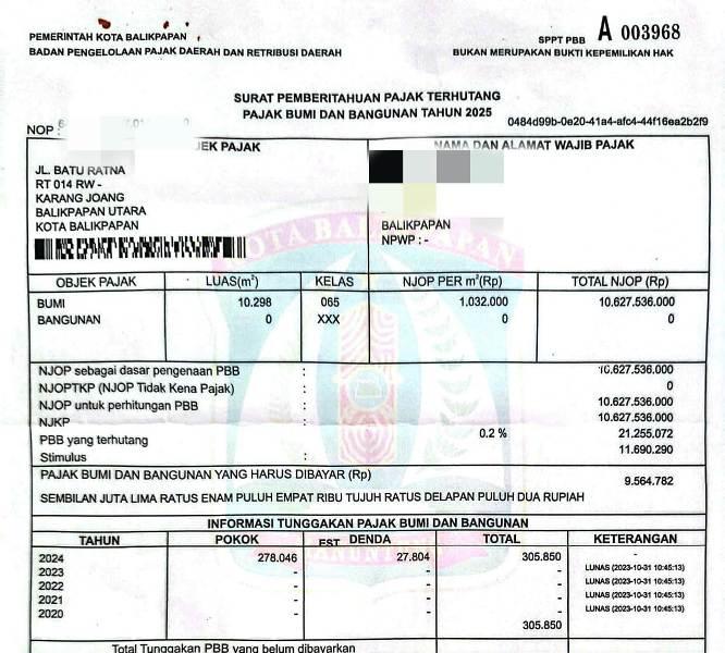 Kagetnya Warga Balikpapan Pajak Tanah Tiba-Tiba Jadi Rp9,5 Juta