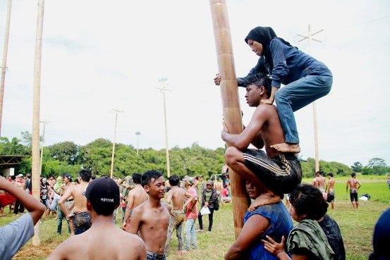 MERIAHKAN HUT RI KE 71, KUKAR GELAR PANJAT PINANG 