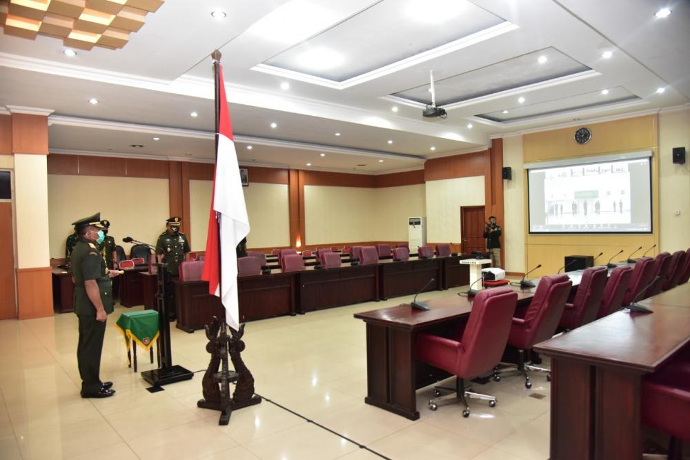 Situasi Pandemi, Pangdam VI/Mlw Lantik 308 Prajurit Lewat Vidcon