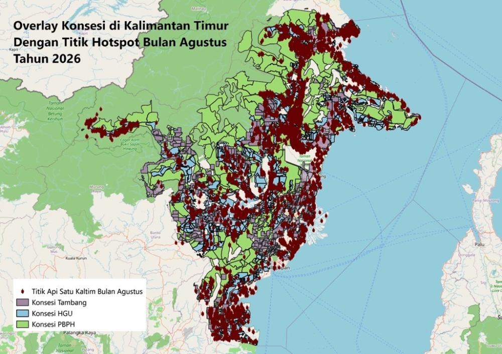 16.314 Hotspot di Kaltim, Walhi: 80 Persen Terdeteksi di Area Konsesi Perusahaan