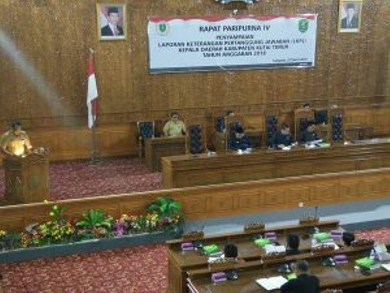 Ketua DPRD Kutim Pimpin Paripurna LKPj Bupati Kutim TA 2018