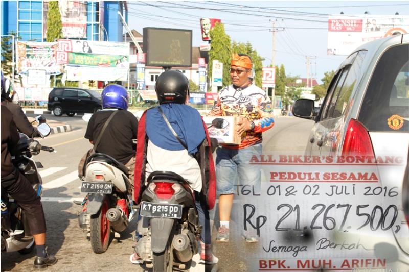 GALANG DANA,  ALL BIKERS KUMPULKAN  PULUHAN JUTA UNTUK ARIFIN