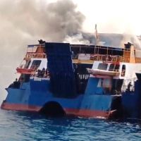 Api Muncul dari Ruang Laktasi, KMP Bontang Express II Terbakar Saat Lego Jangkar